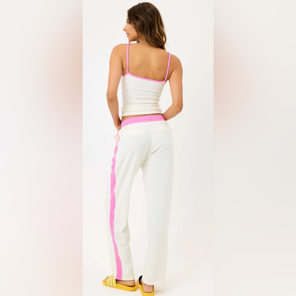 FRANKIES BIKINIS Cari Terry Track Pants - Strawberry Shortcake - Picture 2 of 6